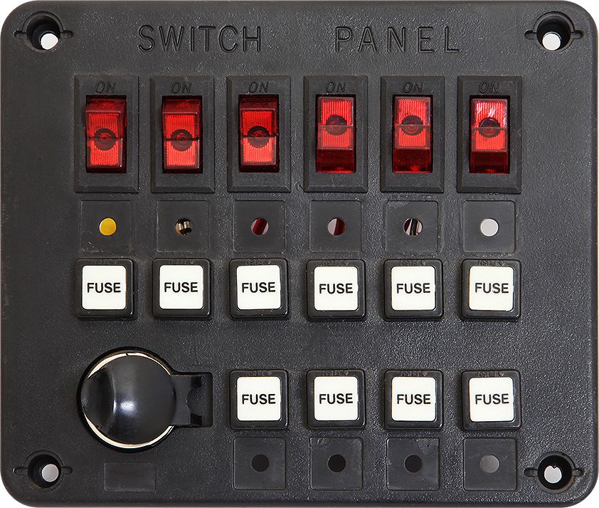 Панель выключателей c 6 клавишами, 10 предохранителями и гнездом под малый штекер more-10006053