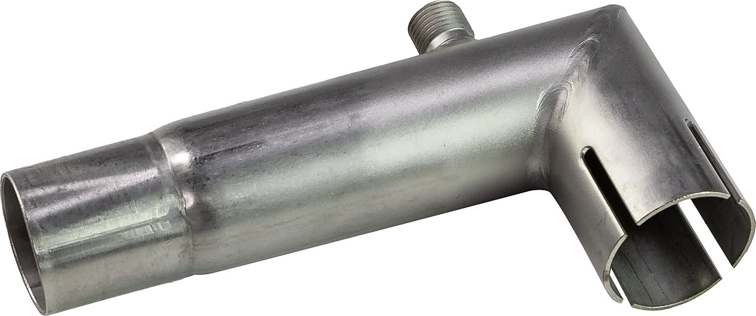 Патрубок угловой выхлопной трубы D 24 мм H 50/110 мм, с штуцером слива конденсата, Eberspaecher 25.1226.89.4500 - фото 1