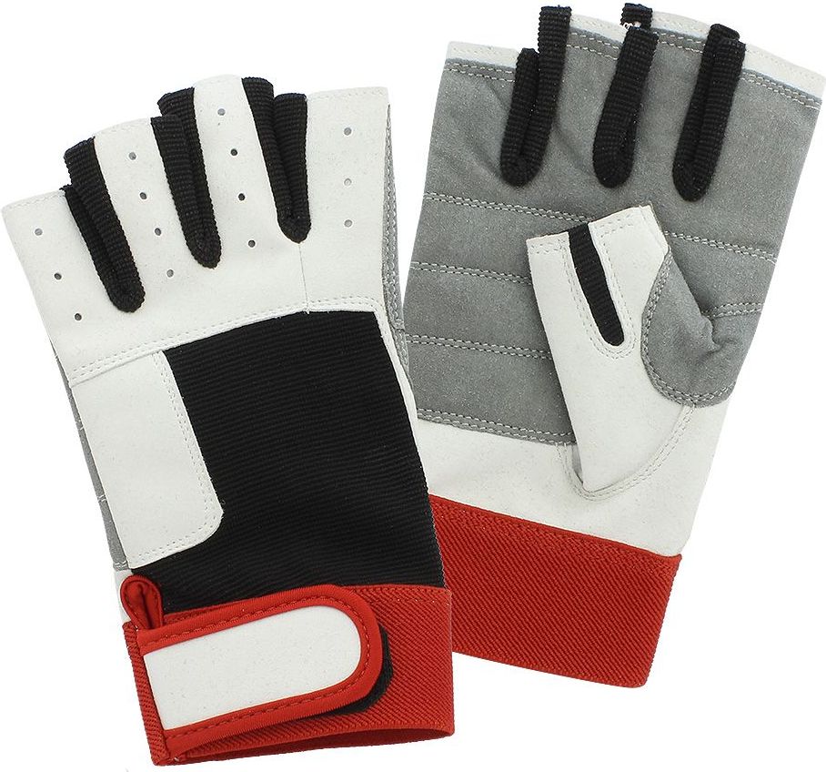 Перчатки с короткими пальцами, красный/белый/черный, размер 2XL more-10267525