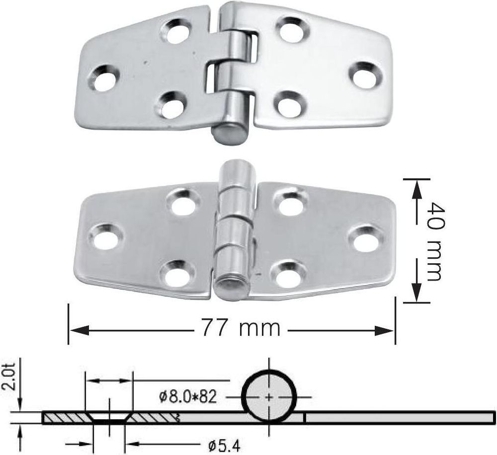 Петля 77х40х2 мм трапециевидная нержавеющая 4620136032704 381₽