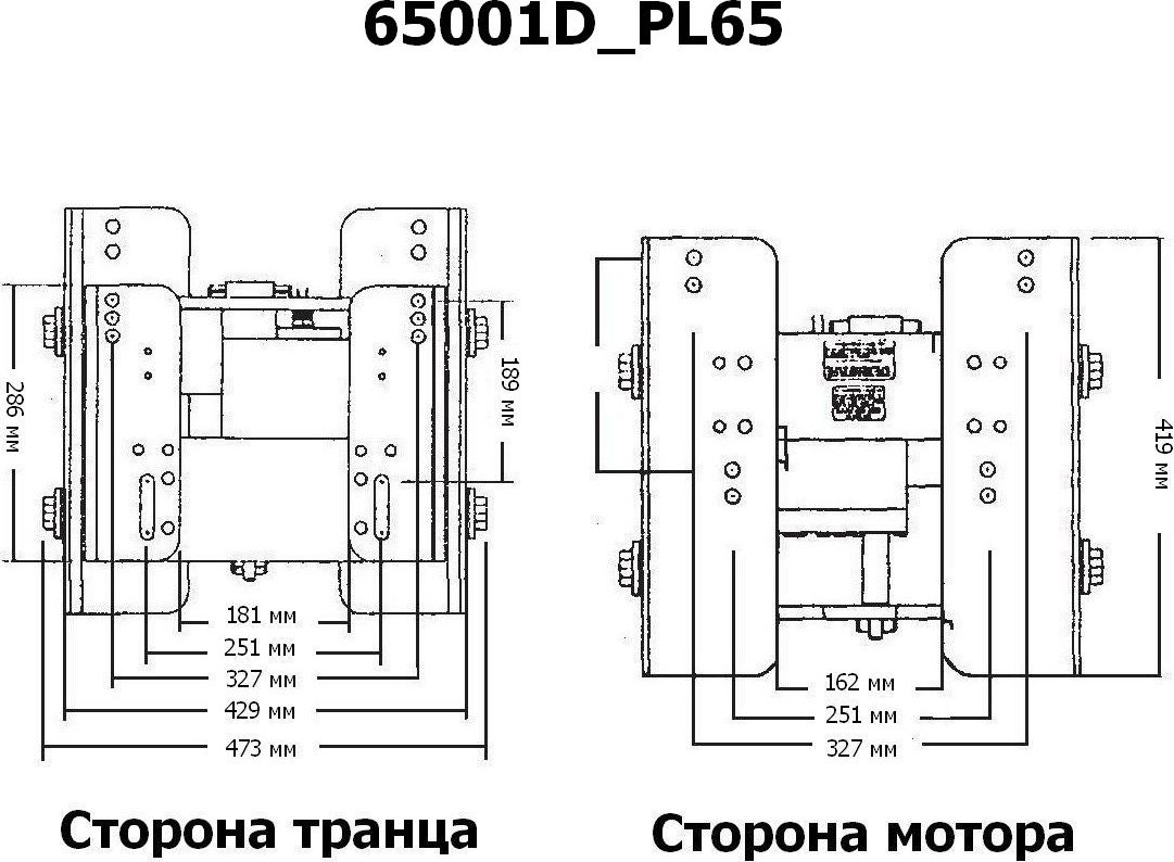 Подъёмник мотора гидравлический 50-300 л.с. вертикальный (Power-Lift) с указателем, CMC 65001D_PL65