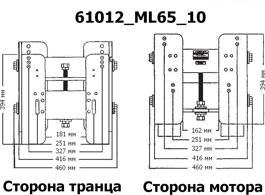 Подъёмник мотора ручной вертикальный 50-300 л.с. вынос 254 мм (Manual-Lift), CMC 61012_ML65_10 Вид№2