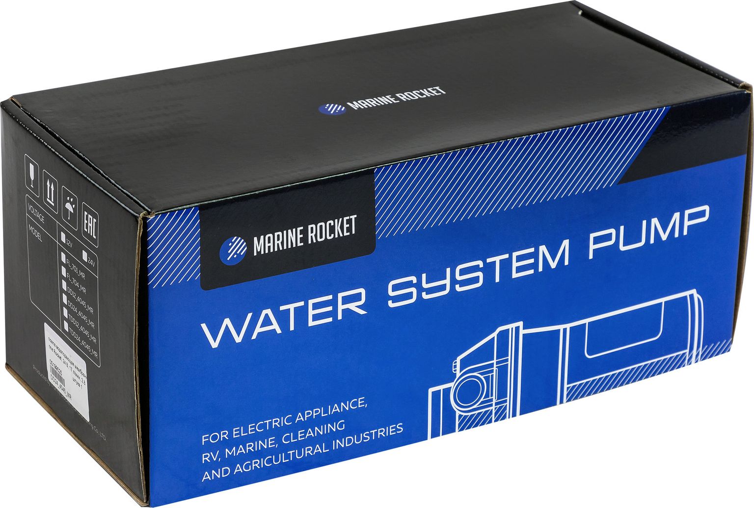 

Помпа водоподающая мембранная Marine Rocket, 24 В, 17 л/мин, 2.8 бар, 7А DD24_4045_MR