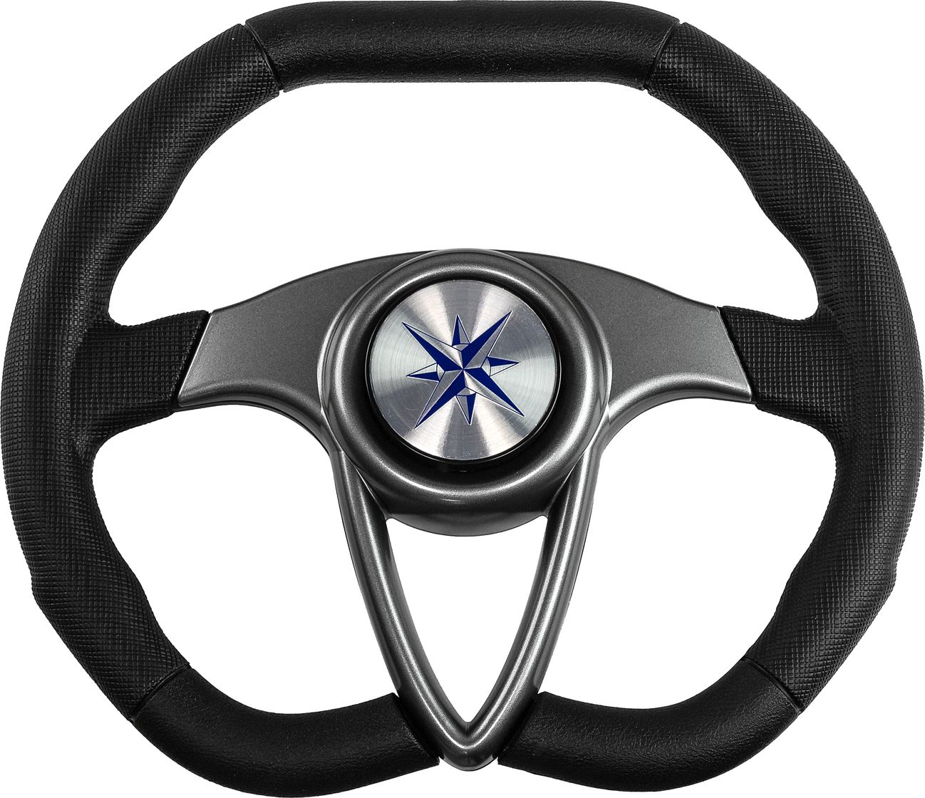 Рулевое колесо BARRACUDA обод черный, спицы серебряные д. 350 мм VN135002-01 рулевое колесо delfino обод серый спицы серебряные д 310 мм vn70103 03