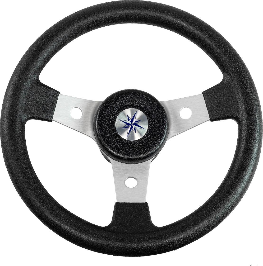 Рулевое колесо DELFINO обод черный,спицы серебряные д. 310 мм VN70103-01 рулевое колесо leader wood деревянный обод серебряные спицы д 360 мм vn7360 33
