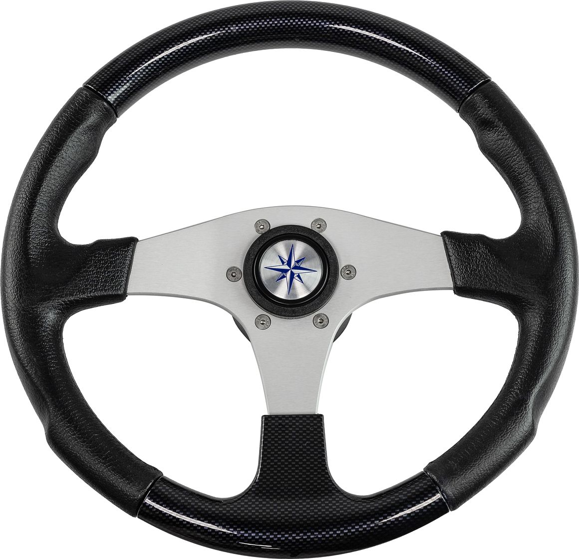 Рулевое колесо EVO MARINE 2 обод черный, спицы серебряные д. 355 мм VN850001-35