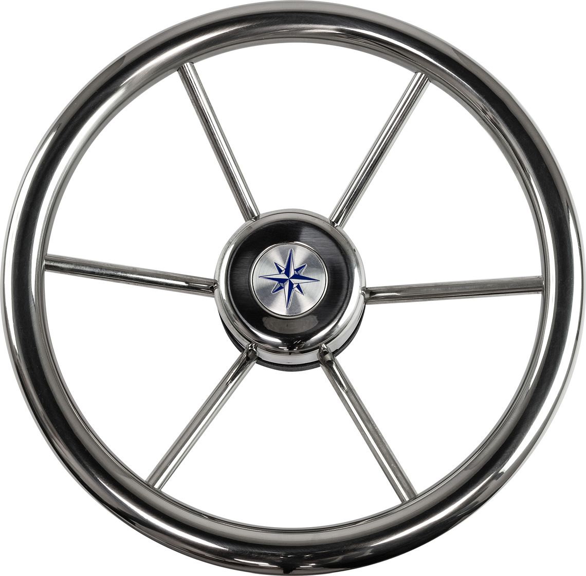 Рулевое колесо LEADER INOX нержавеющий обод серебряные спицы д. 320 мм VN7332-22 рулевое колесо leader wood деревянный обод серебряные спицы д 360 мм vn7360 33