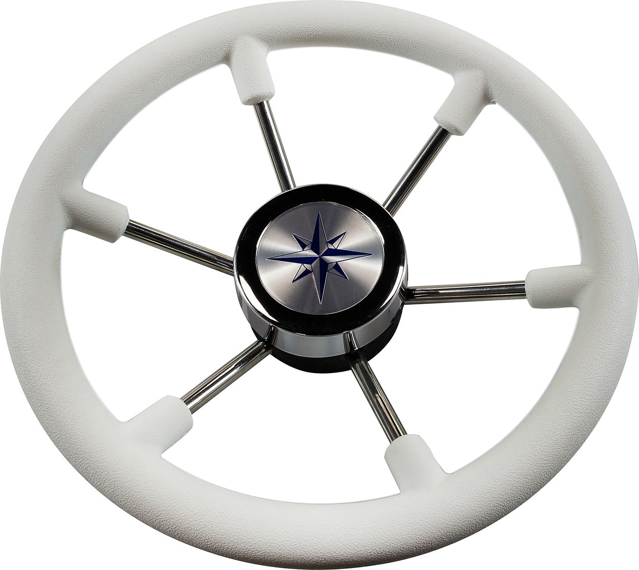 Рулевое колесо LEADER PLAST белый обод серебряные спицы д. 330 мм VN8330-08 заглушка декоративная для рулевых колес leader plast vn00010 24