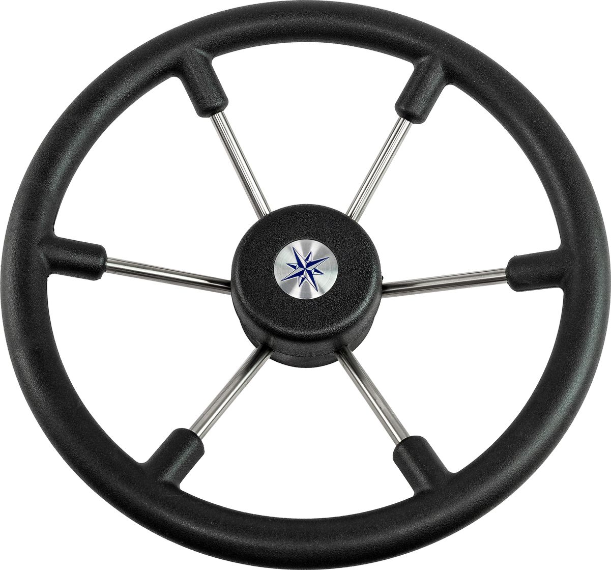 Рулевое колесо LEADER TANEGUM черный обод серебряные спицы д. 360 мм VN7360-01