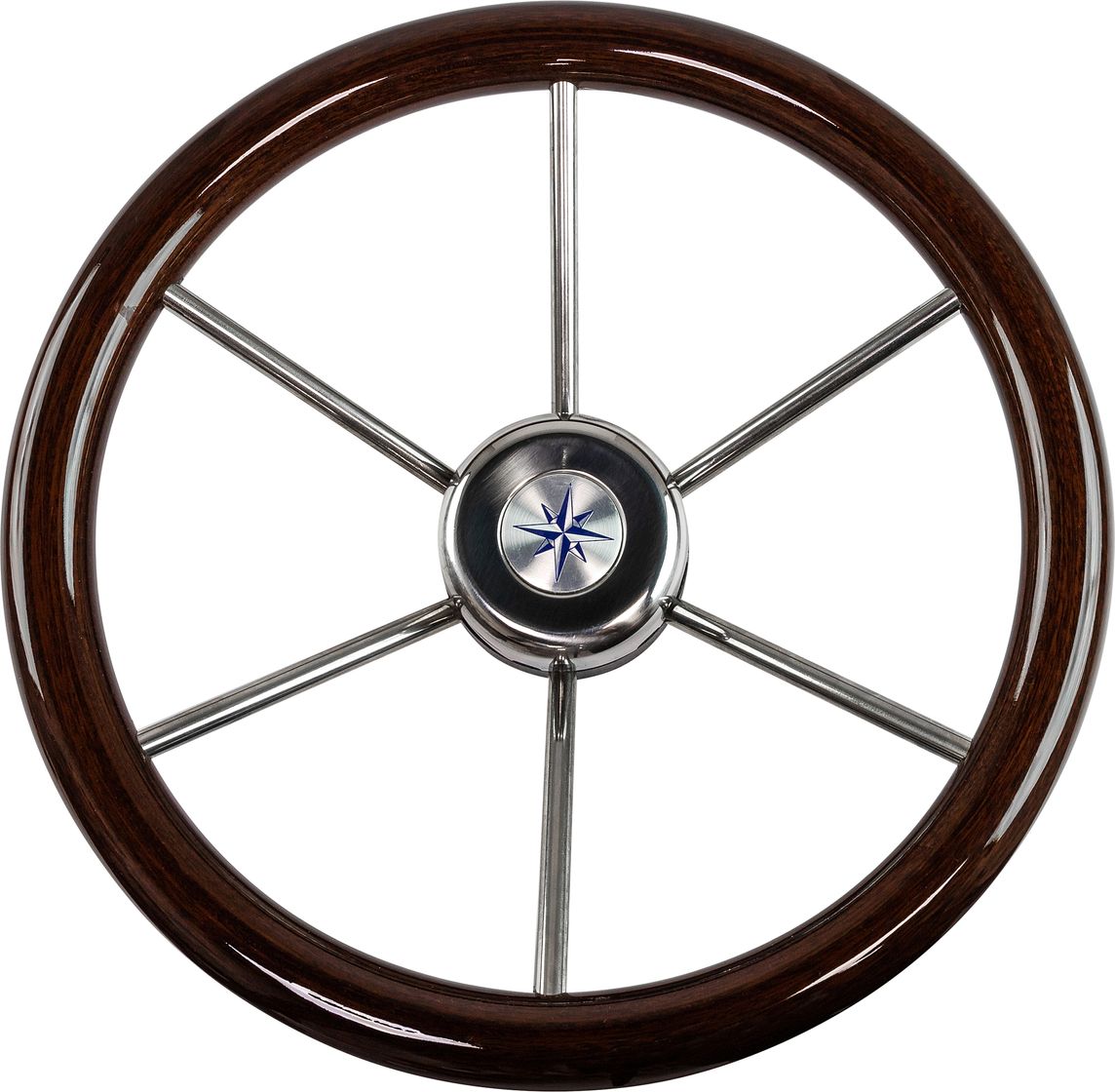 Рулевое колесо LEADER WOOD деревянный обод серебряные спицы д. 360 мм VN7360-33