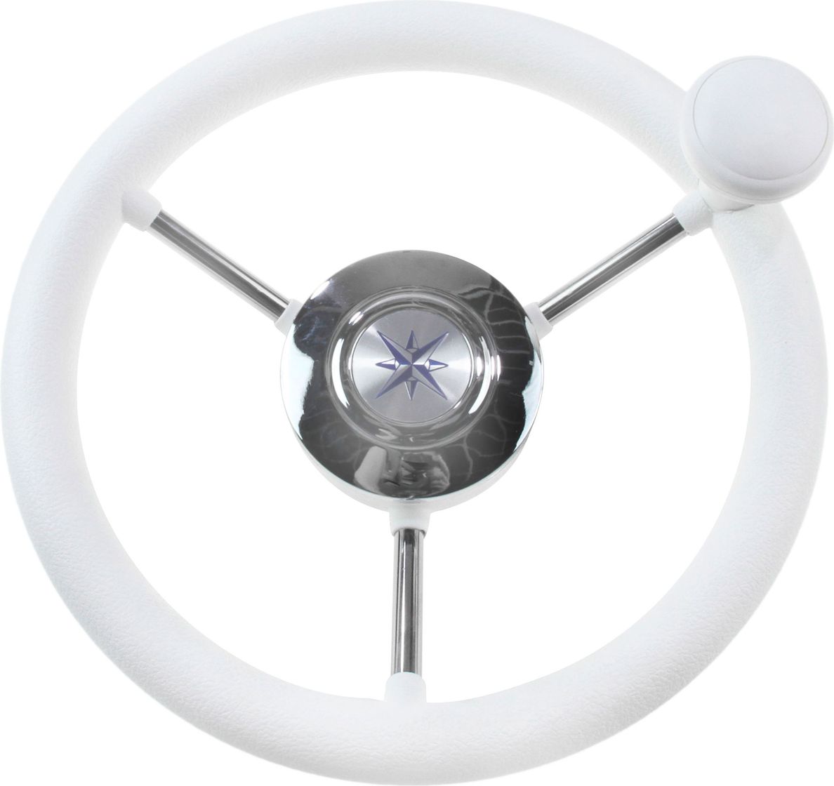 Рулевое колесо LIPARI обод белый, спицы серебряные д. 280 мм со спинером VN828050-08 рулевое колесо leader plast белый обод серебряные спицы д 330 мм vn8330 08