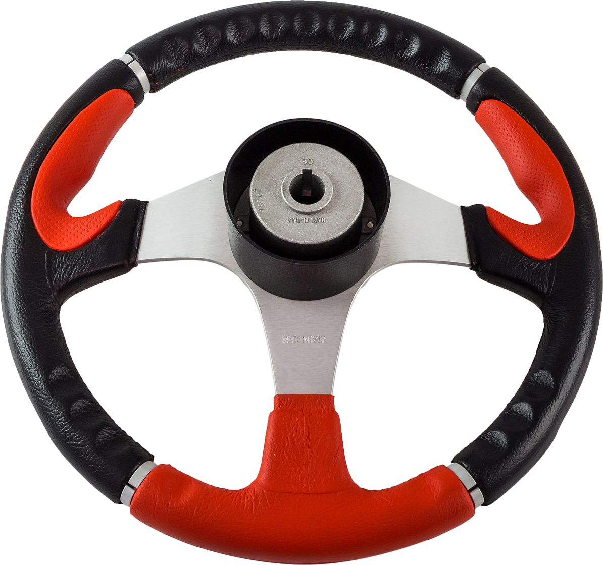 Рулевое колесо ORION обод чернокрасный, спицы серебряные д. 355 мм VN960101-95 - фото 2