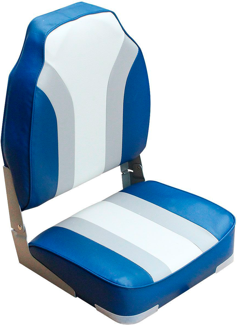 Кресло складное мягкое High Back Rainbow Boat Seat, синий/серый more-10251890 кресло мягкое deluxe sport с откидным валиком белый синий 1043251