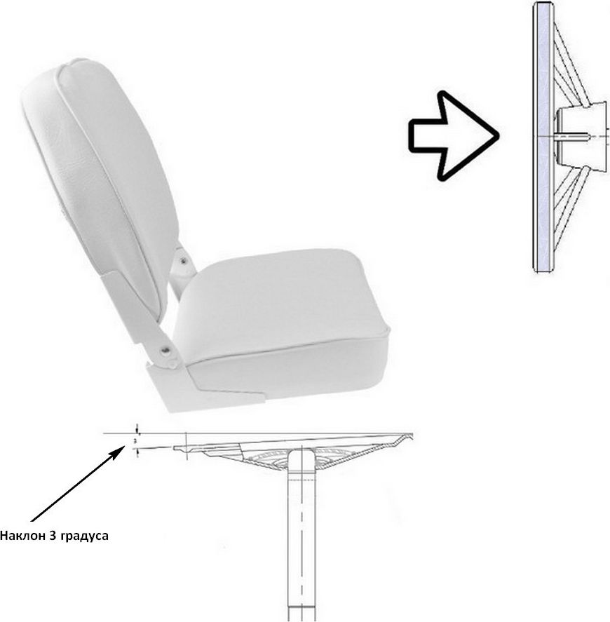 Стойка демонтируемая для сидений, высота 330 мм, диаметр 60 мм, диаметр основания 230 мм AL93173-13 - фото 2