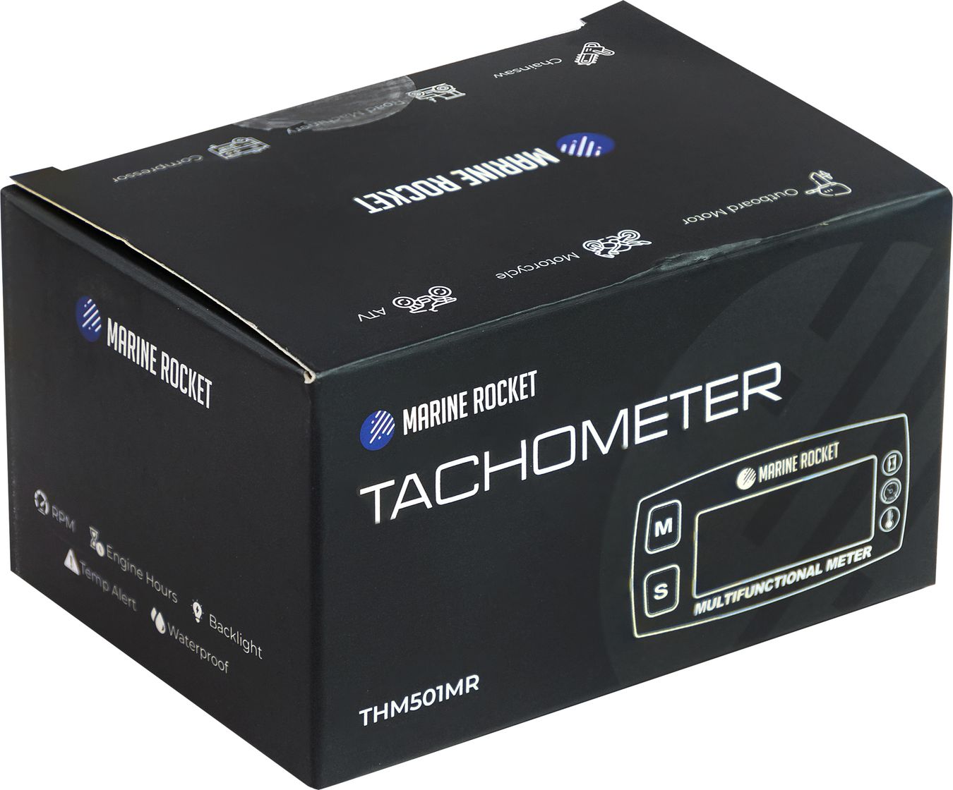 

Тахометр универсальный со счетчиком моточасов с подсветкой и сигнализаций температуры THM501MR