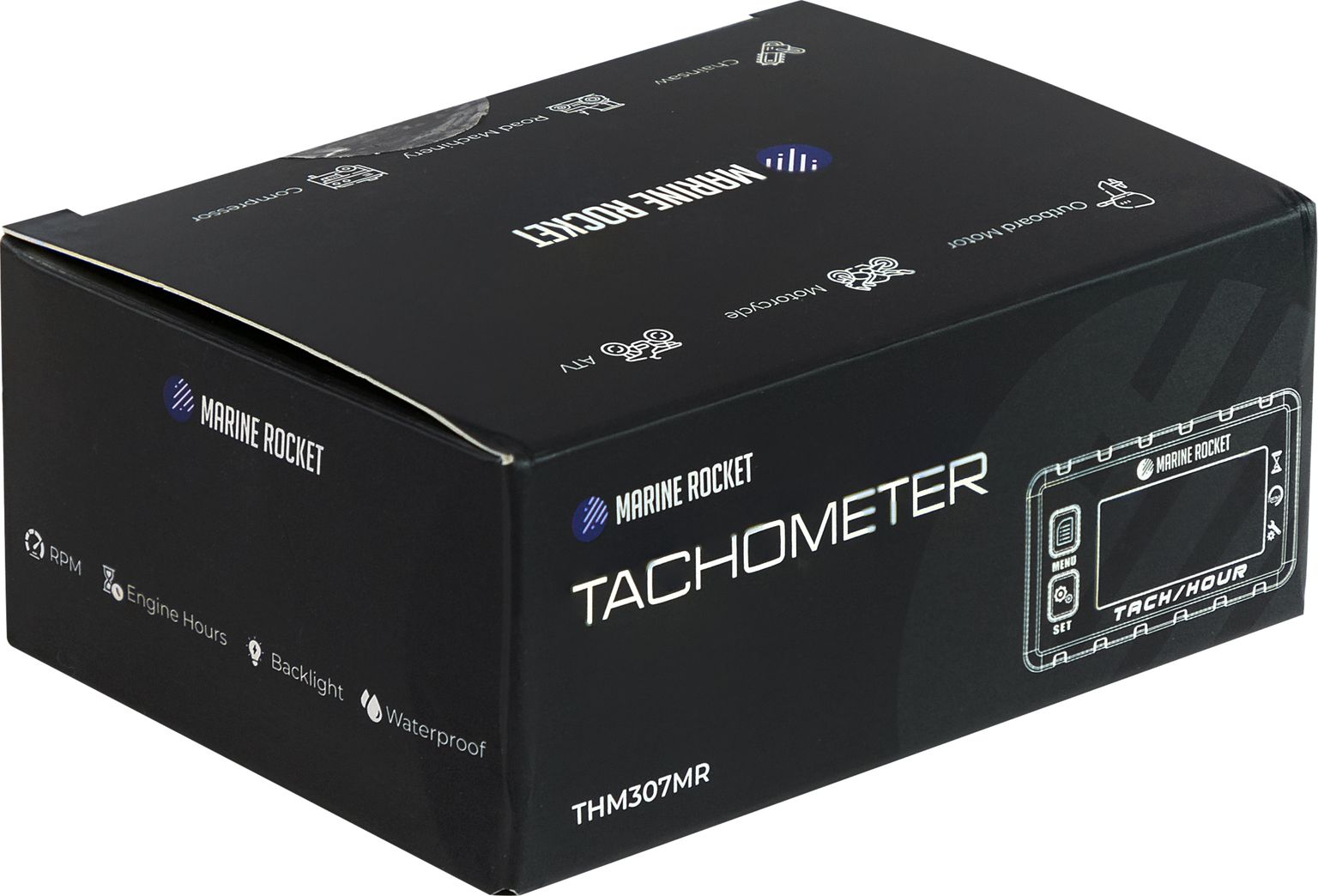 

Тахометр универсальный со счетчиком моточасов с подсветкой и сменной батарейкой THM307MR
