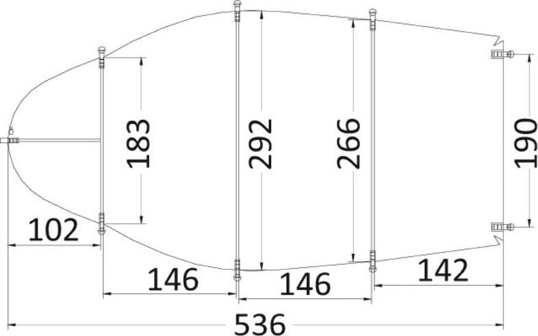 Тент транспортировочный для лодок длиной 4,3-4,9 м, шириной 2,1 м с центральной консолью 46-503-03, цвет серый - фото 3