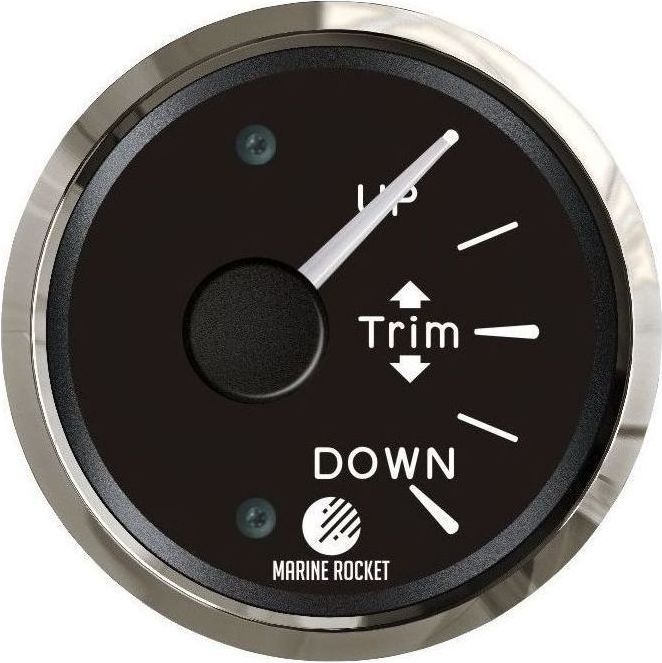 Трим-указатель 0-190 Ом, черный циферблат, нержавеющий ободок, д. 52 мм, Marine Rocket TMA0003BSMR ободок ёлочка подарок