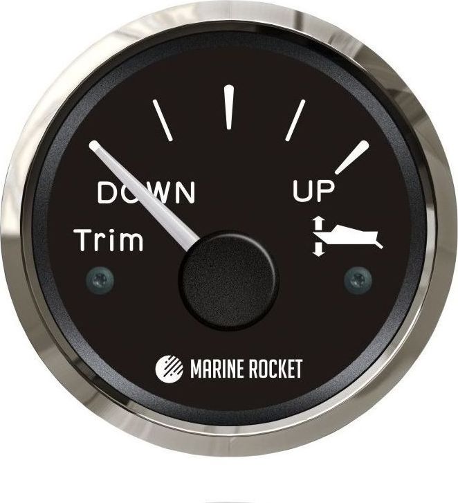 Трим-указатель 0-190 Ом, черный циферблат, нержавеющий ободок, д. 52 мм, Marine Rocket TMA0007BSMR
