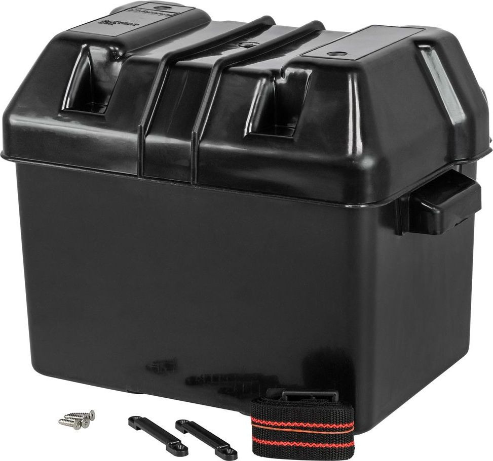 Ящик для АКБ 275х185х195 мм C11526 1 пара оцинкованных медных автомобильных аккумуляторных клемм положительный отрицательный набор с m8 гайка пластик