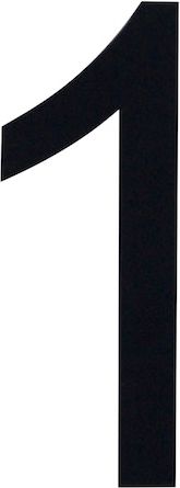Знак номера 1, черный art00094317 табличка для номера телефона люминесцентные цифры