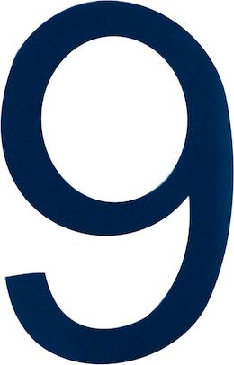 Знак номера 9, синий art00094342 практичное серебристое золото два цветных типа номера часы циферблат цифровой знак