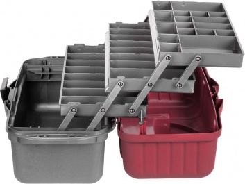 Ящик для инструментов трехполочный красный helios