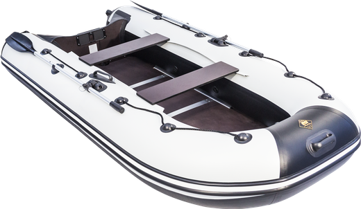 Надувная лодка ПВХ, Ривьера Компакт 3200 СК Касатка, светло-серый/черный