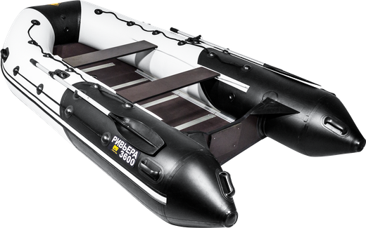 Надувная лодка ПВХ, Ривьера Максима 3600 СК Комби, светло-серый/черный
