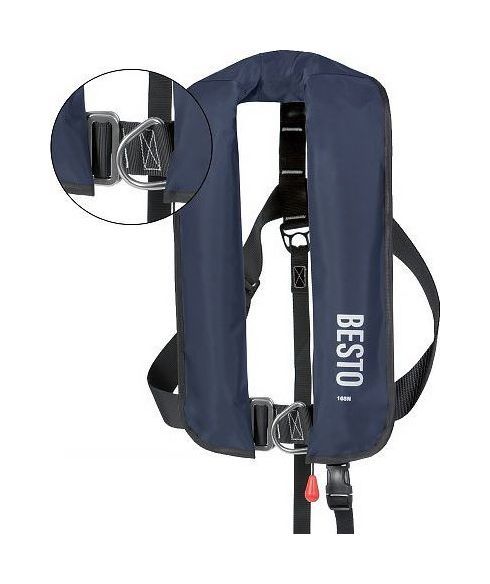 Надувной спасательный жилет raider 165n автомат, черный