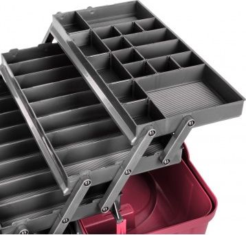 Ящик для инструментов трехполочный красный helios