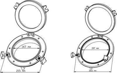 Иллюминатор круглый, 210 мм, белый