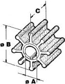 Крыльчатка помпы охлаждения двигателя Mercury/Yamaha 500326