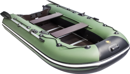 Надувная лодка ПВХ, Ривьера Компакт 2900 СК Касатка, зеленый/черный