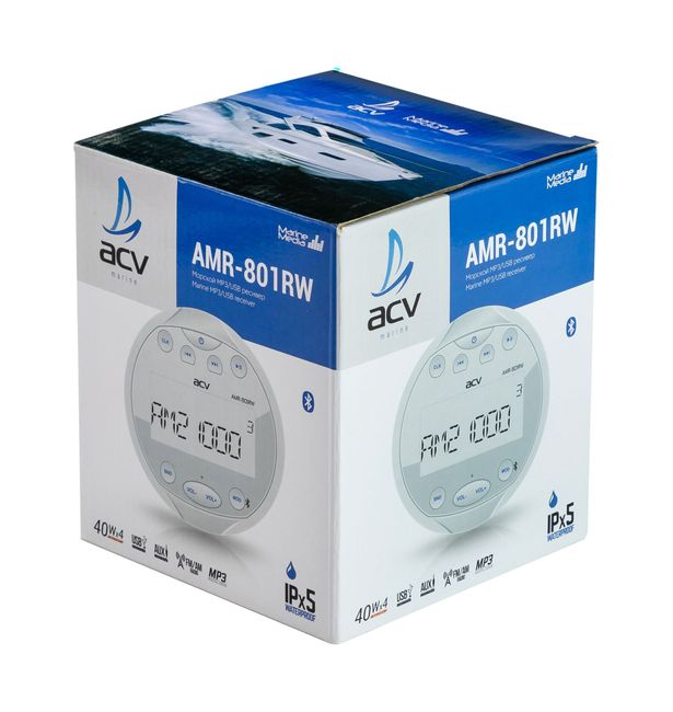 Аудиосистема ACV, белый, USB/SD/FM/AM/4*40 Вт.