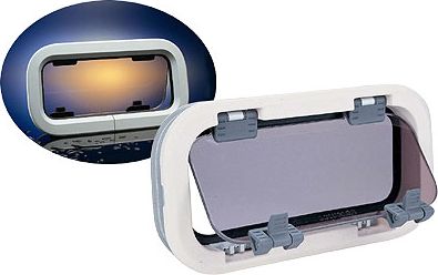 Иллюминатор «Standard», размер 0, прозрачное стекло/белая рамка 323х176 мм