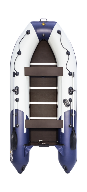 Надувная лодка ПВХ, Ривьера Компакт 3600 СК Комби, светло-серый/синий