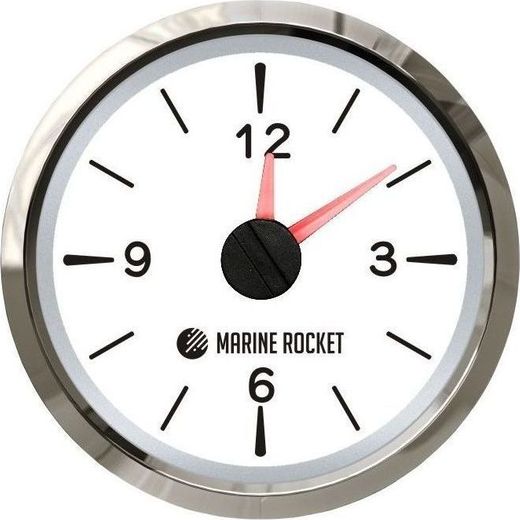 Часы кварцевые, аналоговый черный циферблат, нержавеющий ободок, д. 52 мм, Marine Rocket