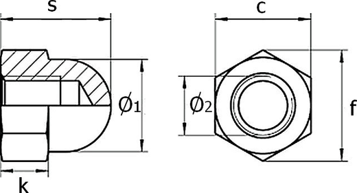 Гайка М6 колпачковая упаковка 1/10