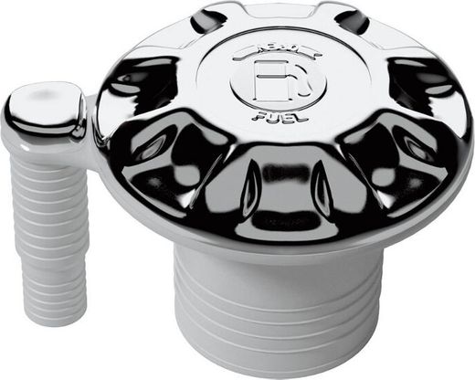 Горловина заливная для бензина под шланг 50 мм с вентиляцией, пластик, хром