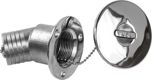 Горловина заливная для бензина, угловая, под шланг 38 мм, Marine Rocket