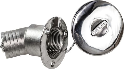 Горловина заливная для дизтоплива, угловая, под шланг 38 мм, Marine Rocket