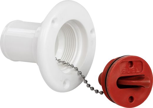 Горловина заливная для топлива, пластиковая, белая, под шланг 38 мм, Marine Rocket