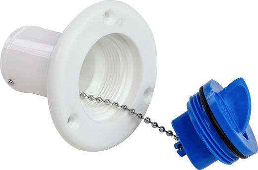 Горловина заливная для воды, пластиковая, белая, под шланг 38 мм, Marine Rocket