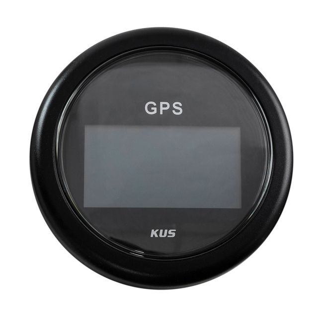 GPS-спидометр электронный, черный циферблат, черный ободок, выносная антенна, д. 85 мм