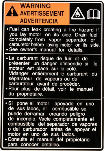 Информационная наклейка на капот Suzuki DT9.9A-40/DF8A-30