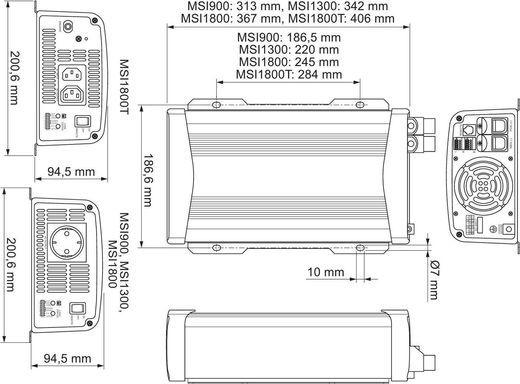 Инвертор WAECO SinePower MSI912 220/12 В, мощность 900 Вт