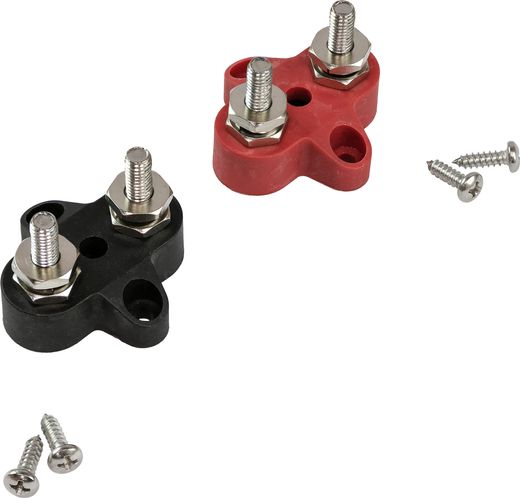 Клемма-штифт двойная, M6, черная/красная