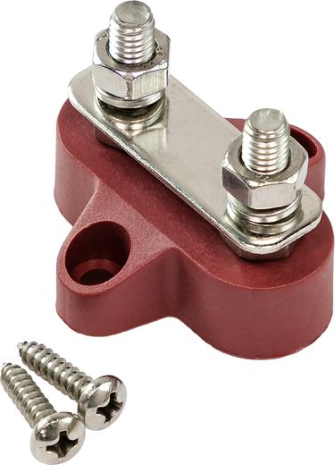 Клемма-штифт двойная, M6, красная/красная