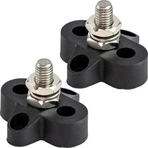 Клемма-штифт одинарная, M6, черная/черная